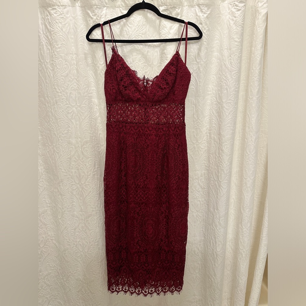 Asos maroon lace dress size 6